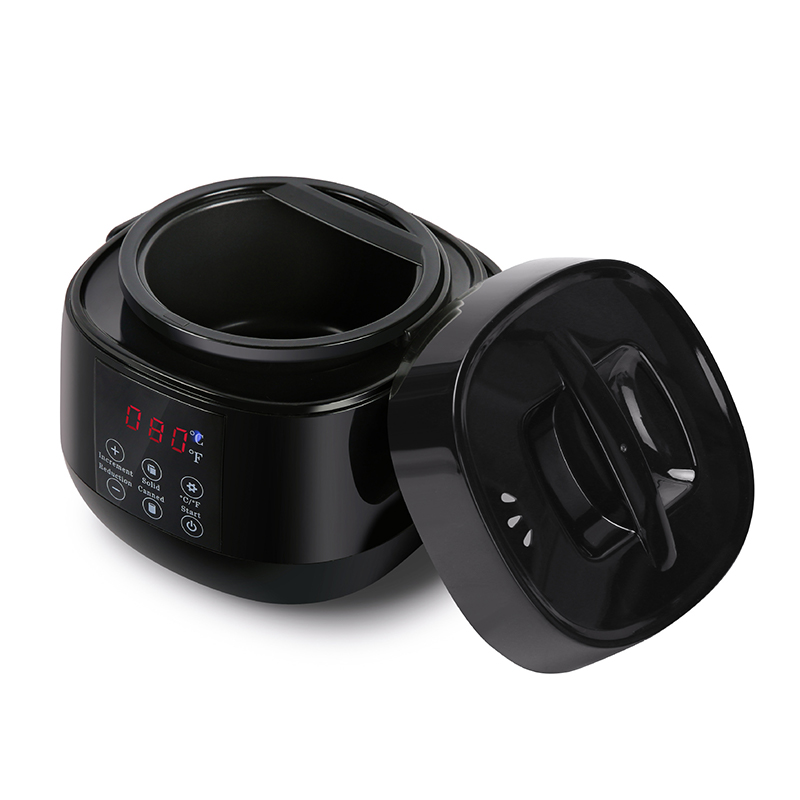 Lille vokssmeltedigel med sort håndtag