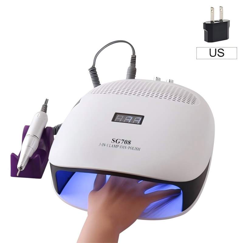 Tredobbelt kombination håndholdt neglelampe med pude